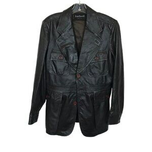 Rafael Men Size 40 Dark Brown Vintage 1970s Italian Leather Jacket Made in Italy